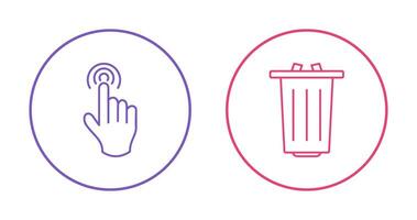 danger of hand press and garbage Icon vector