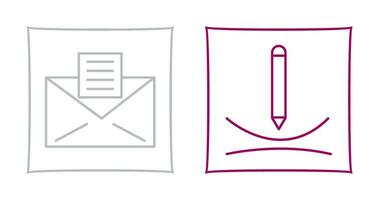 email documents and draw curve Icon vector