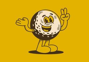 Happiness is the key to life. Mascot character illustration of golf ball with happy face vector