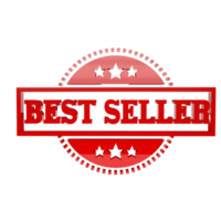 The red Bestsellers for Advertising or Marketing concept 3d rendering png