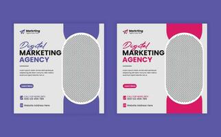 Digital marketing agency and corporate instagram post and social media banner template  Pro Vector