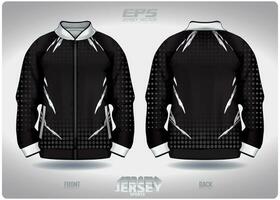 EPS jersey sports shirt vector.black and white polka dots pattern design, illustration, textile background for sports long sleeve sweater vector