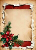 Christmas Vintage Paper Background AI Generative photo