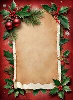 Christmas Vintage Paper Background AI Generative photo