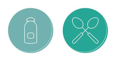 syrup and spoon Icon vector