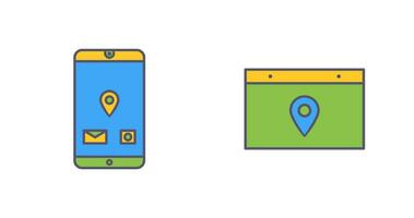 mobile application and location web advertising Icon vector