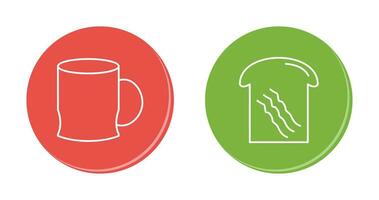 toast and coffee cup  Icon vector