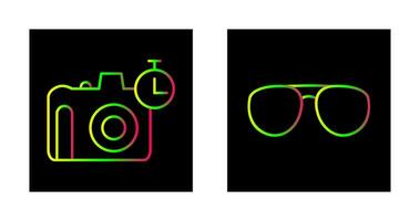 glasses and timer on camera Icon vector