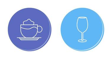 Latte And wine glass  Icon vector