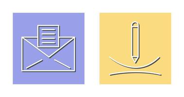 email documents and draw curve Icon vector