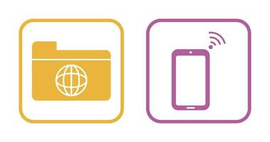 network folder and connected device Icon vector