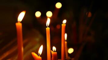 Light the incense sticks and candles  The Buddhist ceremony in temple video