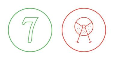 number sevens and lottery machine  Icon vector