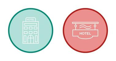 hotel y hotel firmar icono vector