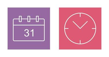 icono de calendario y reloj vector