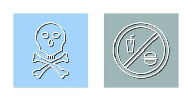 death sign and no foods or drink  Icon vector