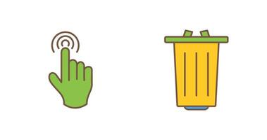 danger of hand press and garbage Icon vector