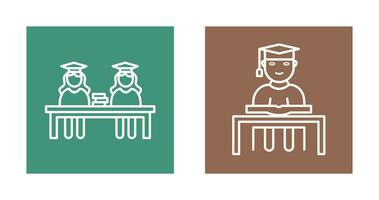 Combined Study and Studying on Desk Icon vector