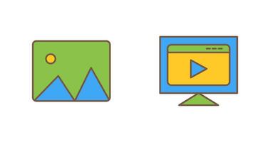 albums and video streaming Icon vector