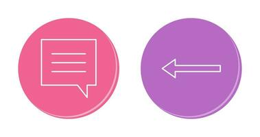 single chat bubble and left arrow Icon vector