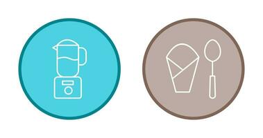 blender and spoon  Icon vector