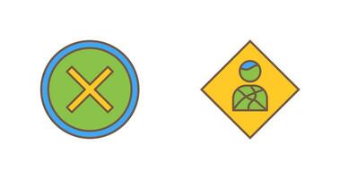 Do Not Cross And Health hazard  Icon vector