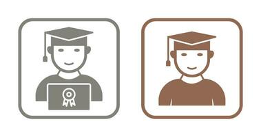 Student Holding Degree and Male Graduate Icon vector