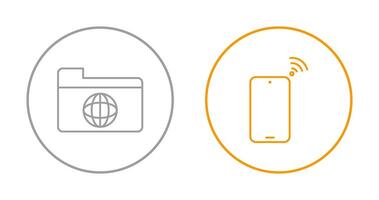 network folder and connected device Icon vector