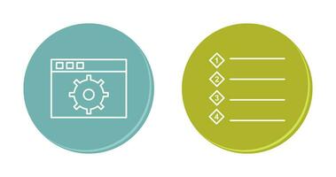 settings and numbered lists Icon vector