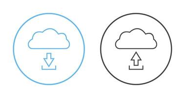 download from cloud upload to cloud  Icon vector