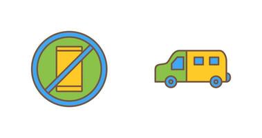 no cell phones and van Icon vector