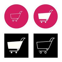 icono de vector de carrito de compras único