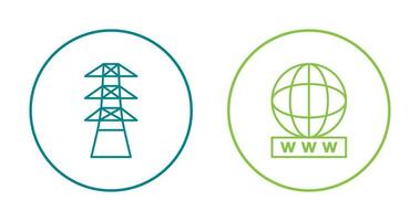 tower and world wide web Icon vector