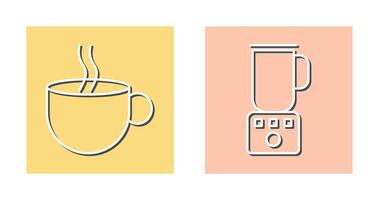 Hot Coffee and Coffee Blender Icon vector