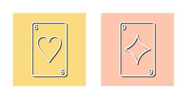 heart cards and diamonds card Icon vector