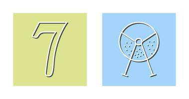 number sevens and lottery machine  Icon vector