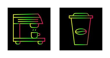 café máquina y café taza icono vector