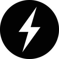 Lightning icon in a circle . Flash icon . Electric power icon vector
