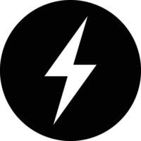 Lightning icon in a circle . Flash icon . Electric power icon vector