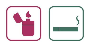 lighter and lit cigarette Icon vector