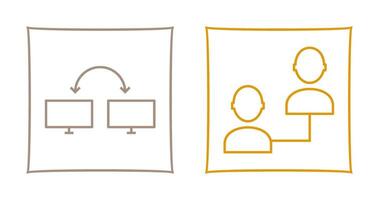 connected systems and connected profiles  Icon vector