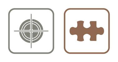 Target and Puzzle Piece Icon vector