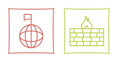 global signal and firewall Icon vector