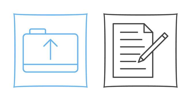 carpeta y editar documento icono vector