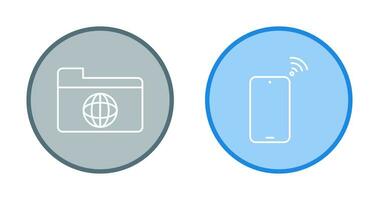 network folder and connected device Icon vector