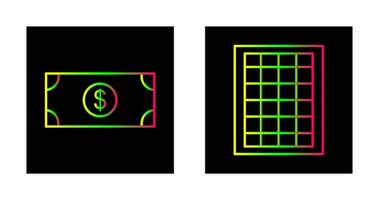 dollar bill and table of rates  Icon vector