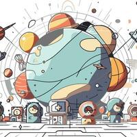 Artificial intelligence banner concept in abstract form. Graphic style in different colors. vector