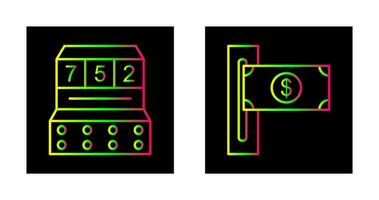 slot machine and slot of bills  Icon vector