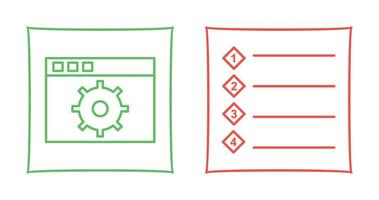 settings and numbered lists Icon vector