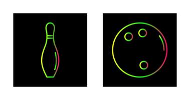 bowling pin and bowling ball Icon vector